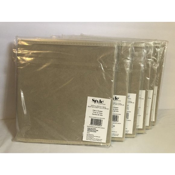 Style selection fabric drawers 6 Pack 10.5”x10.5”11” Beige New - Picture 3 of 9